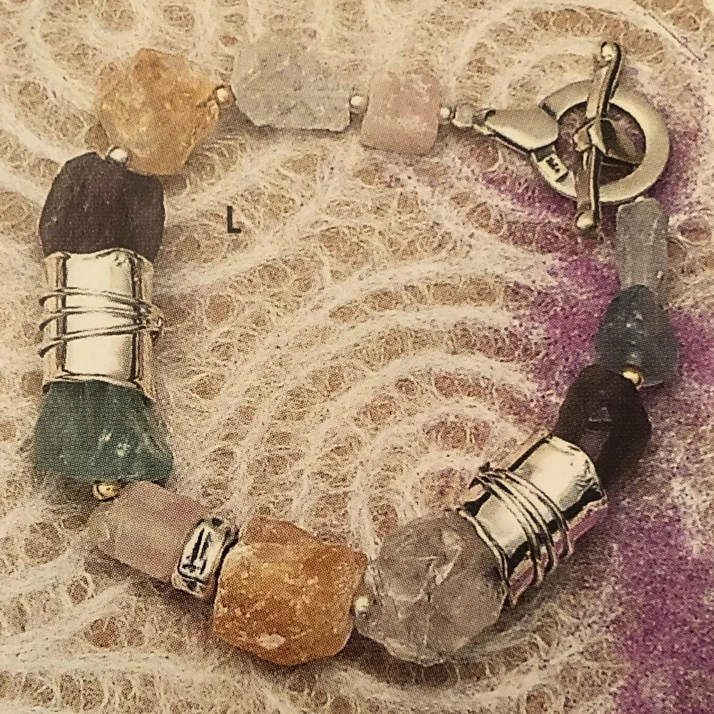 Vintage Silpada Citrine Amethyst Sterling Silver Gold-Filled Bead Bracelet B0710 - Picture 8 of 16